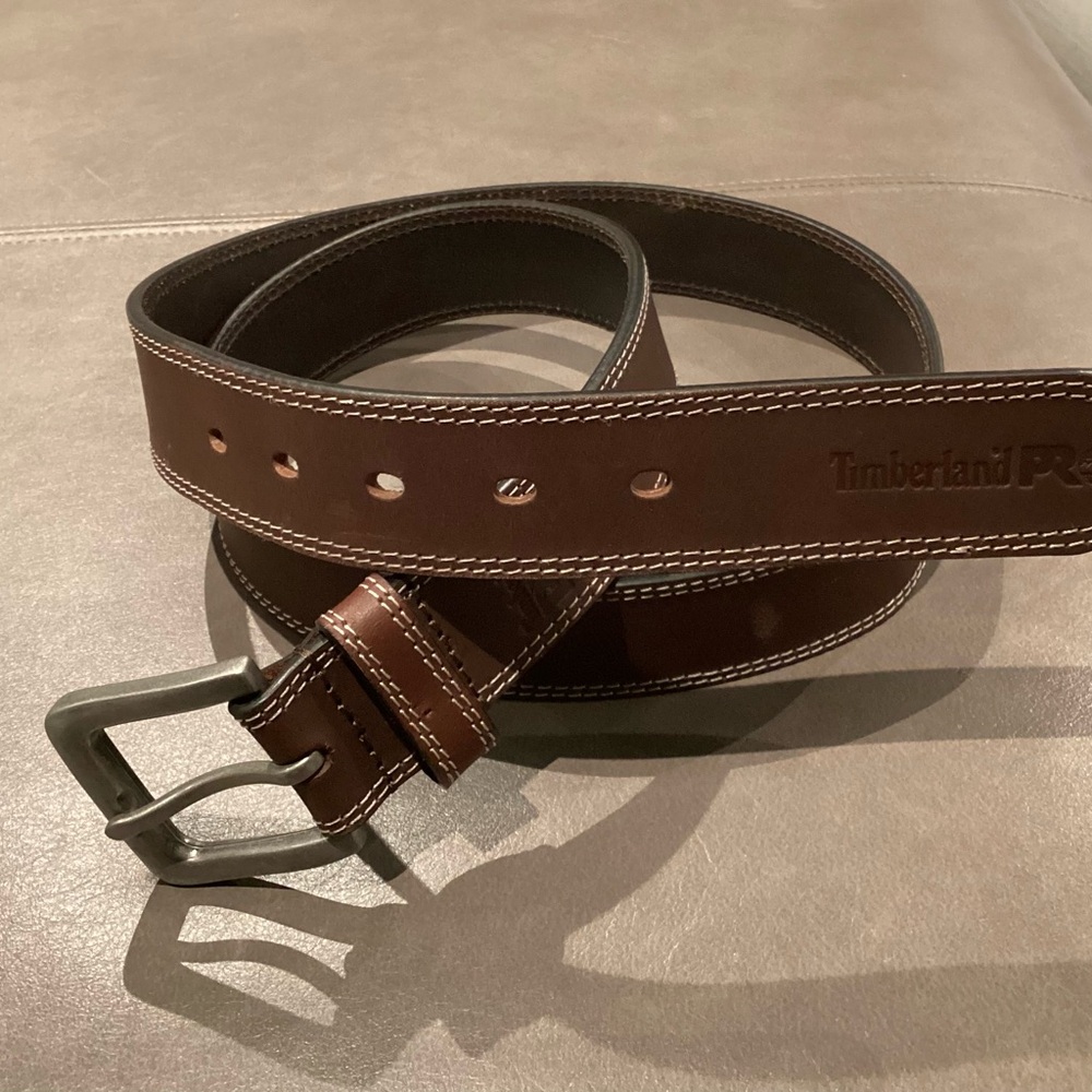 Timberland Genuine Leather Casual Belt Men's Rich Brown Like New!